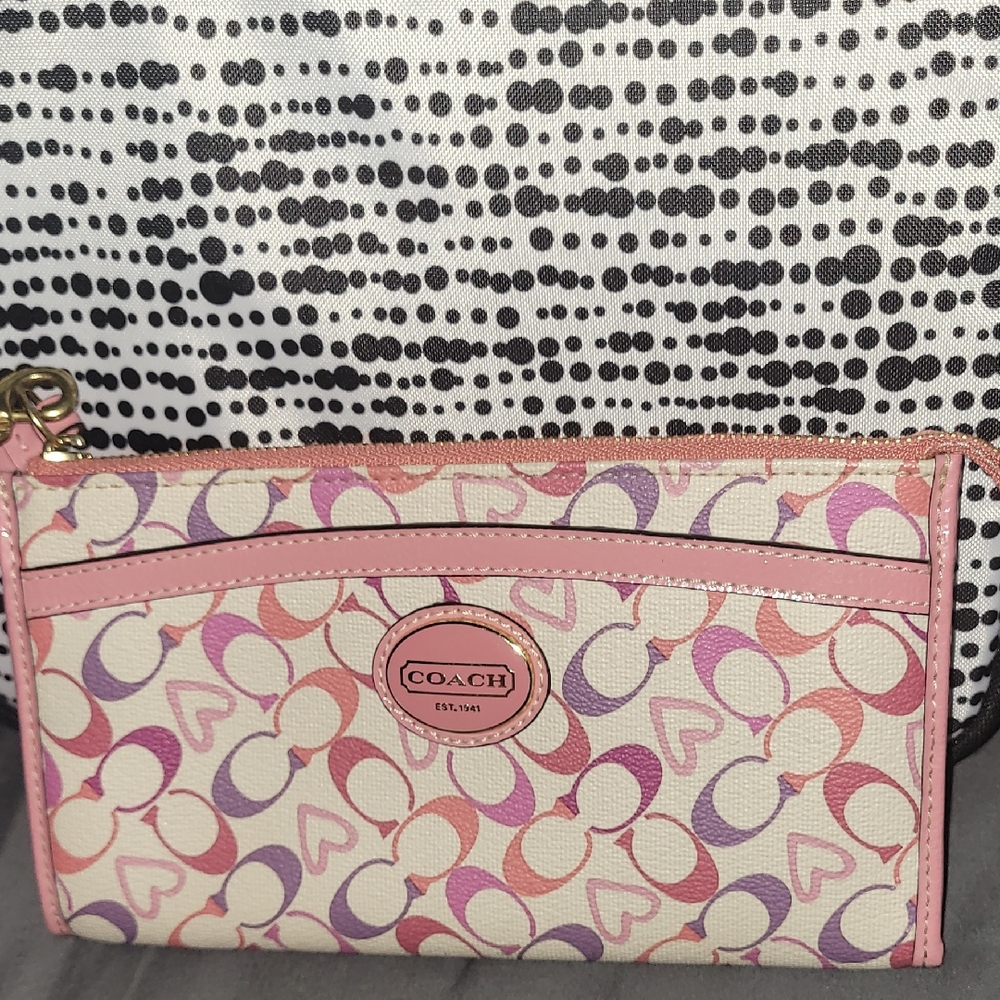 Coach Heart Pink and Purple WRISTLET